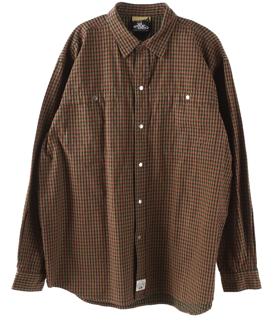 PNBNATION CLOTHING 코튼 블랜드 체크 셔츠 남성 (XL) 빈티지 편집샵