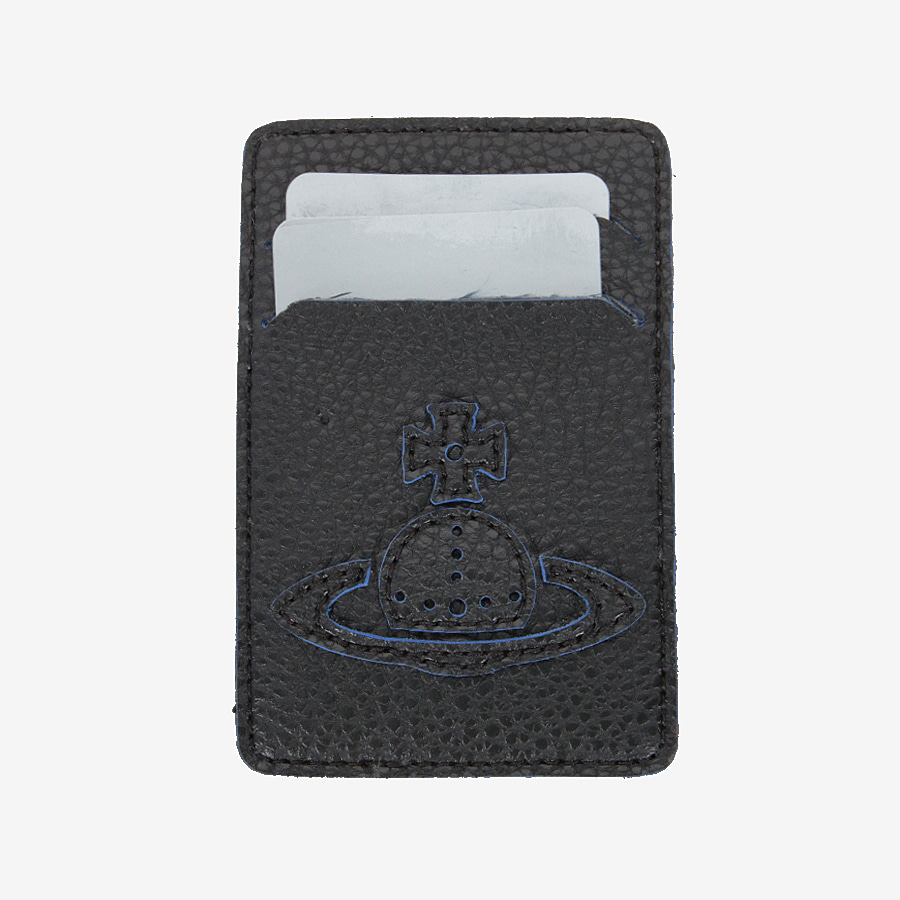 [VIVIENNE WESTWOOD] 비비안 웨스트우드 리얼 레더 카드 지갑 (새 제품) Black / size unisex F 빈티지 편집샵